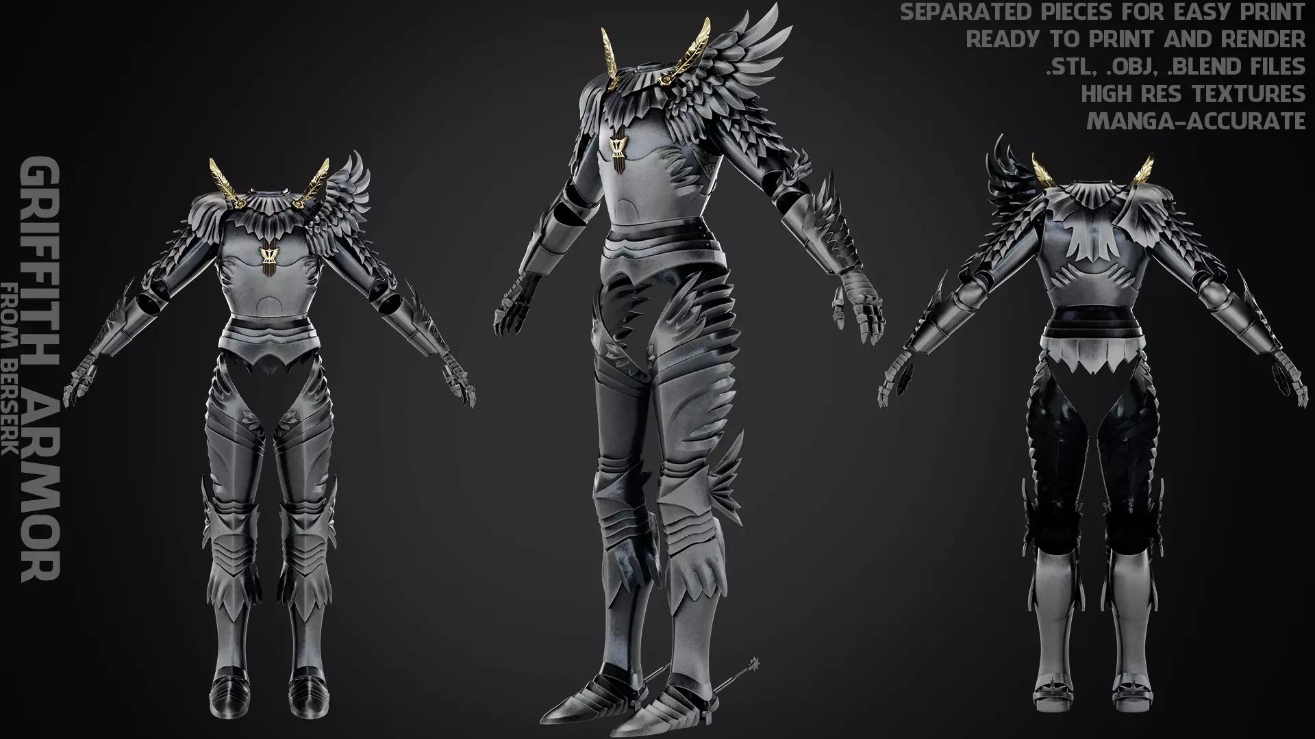 Berserk Griffith Armor for Cosplay 3D print model_0
