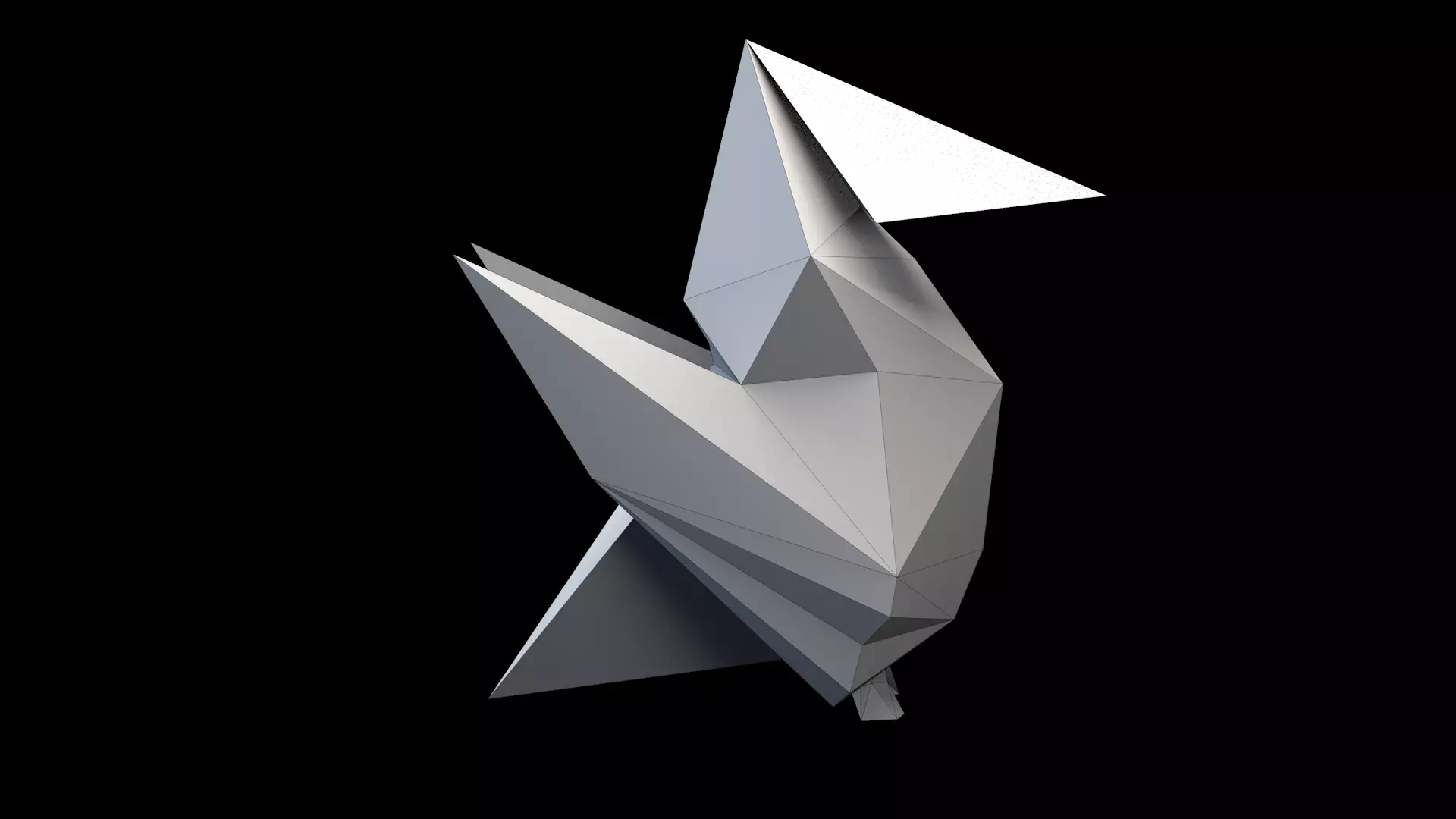 Origami Bird  Low-poly 3D model_0