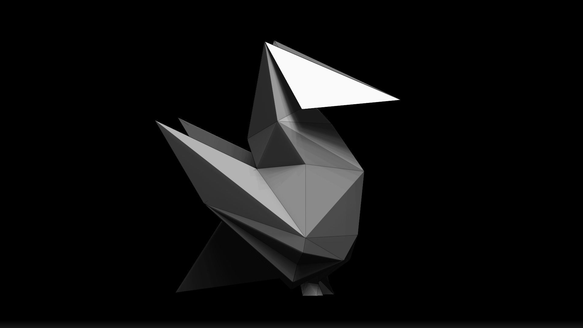 Origami Bird  Low-poly 3D model_7