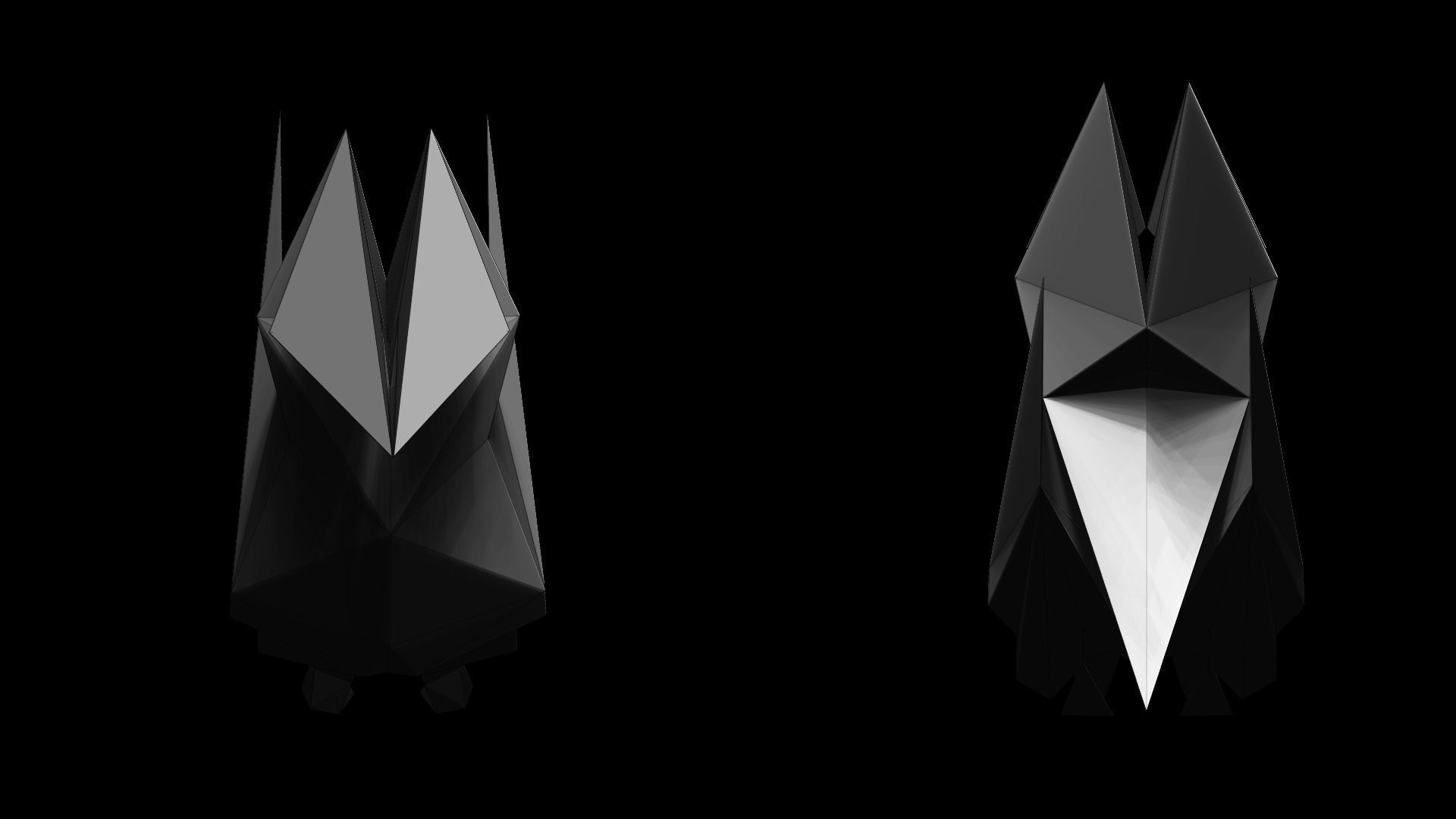 Origami Bird  Low-poly 3D model_5