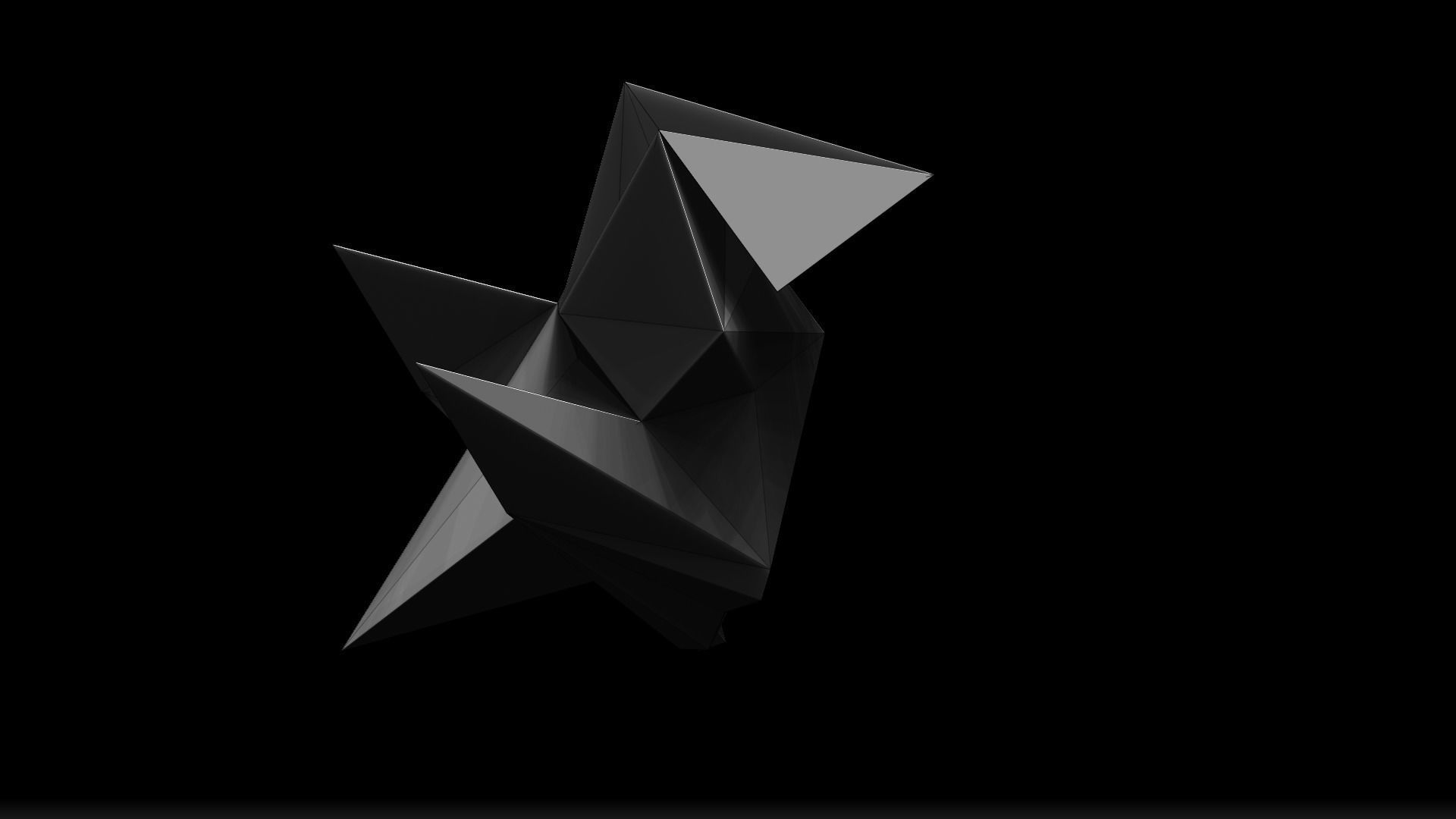 Origami Bird  Low-poly 3D model_4