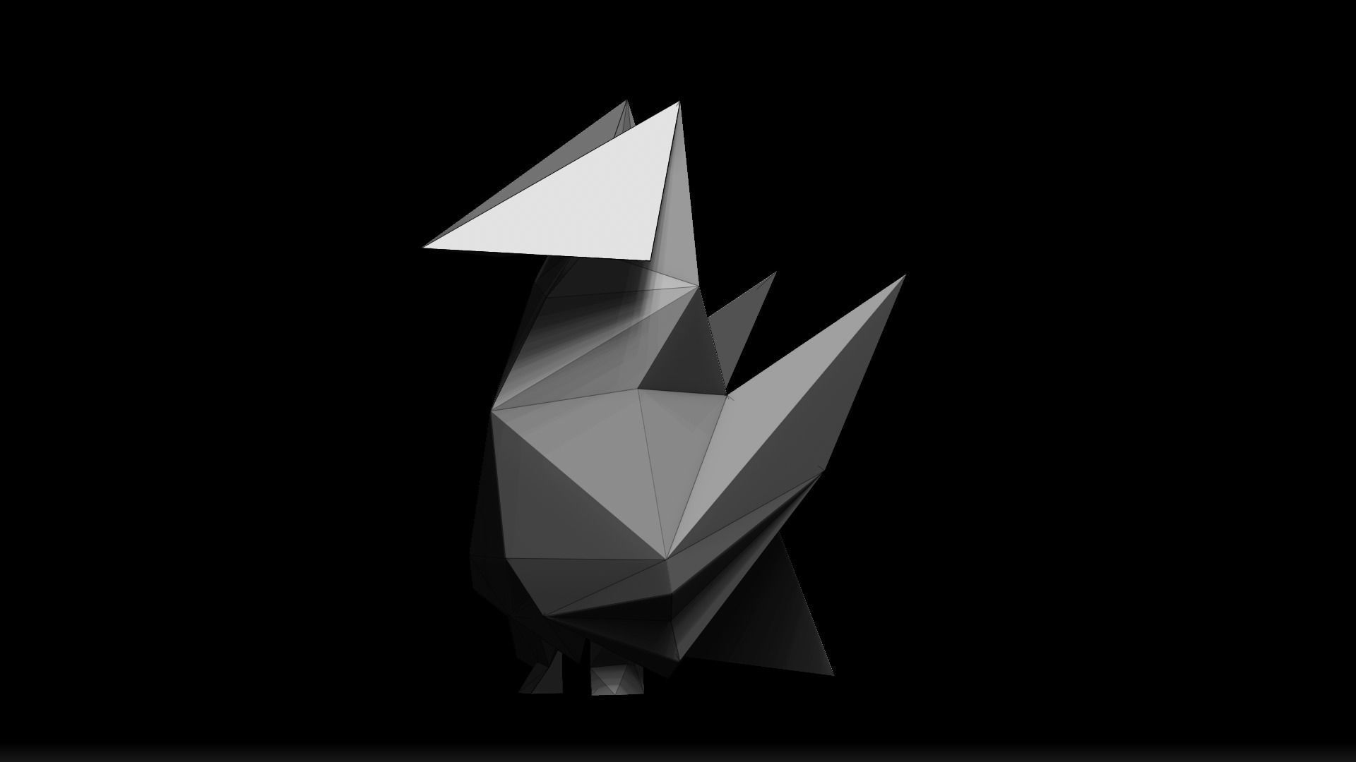 Origami Bird  Low-poly 3D model_3