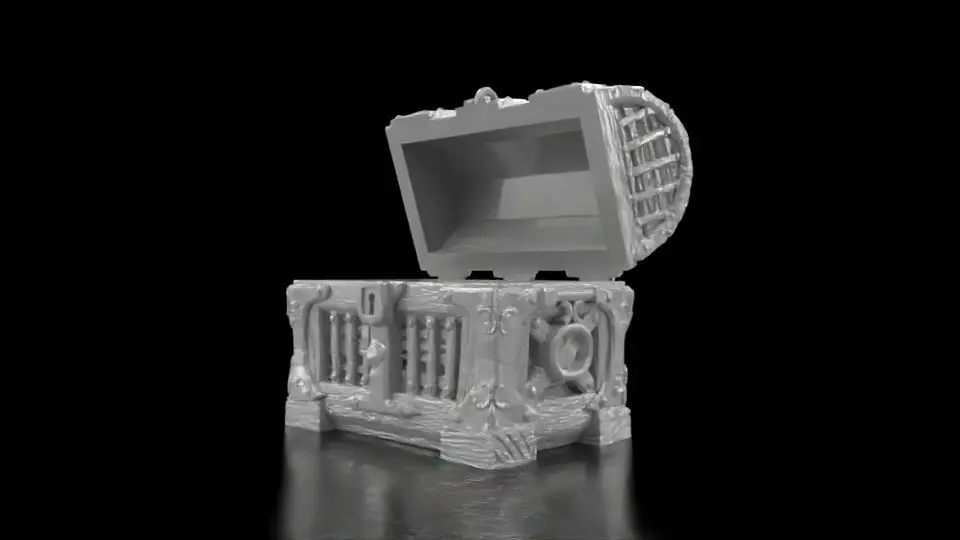 Wood Treasure Box Dice Box Pattern  3D print model_0