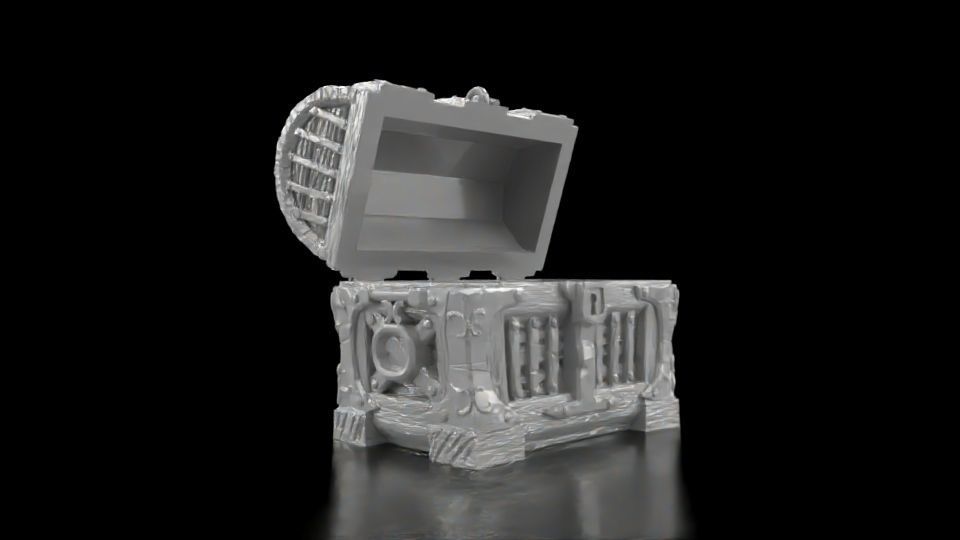 Wood Treasure Box Dice Box Pattern  3D print model_19