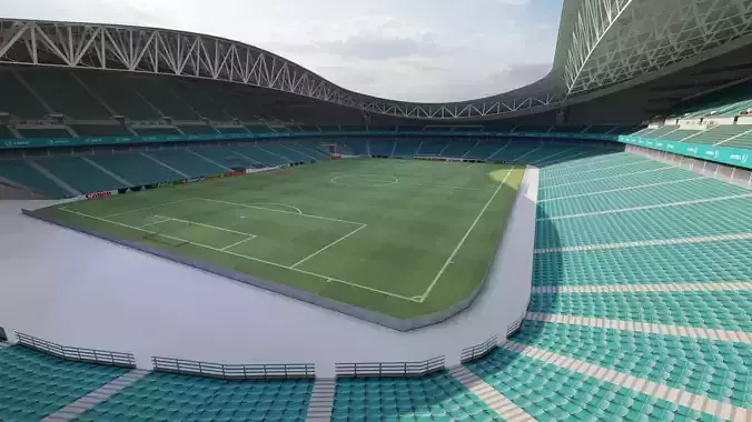 Stadium 3D model soccer football with seats design Low-poly 3D model