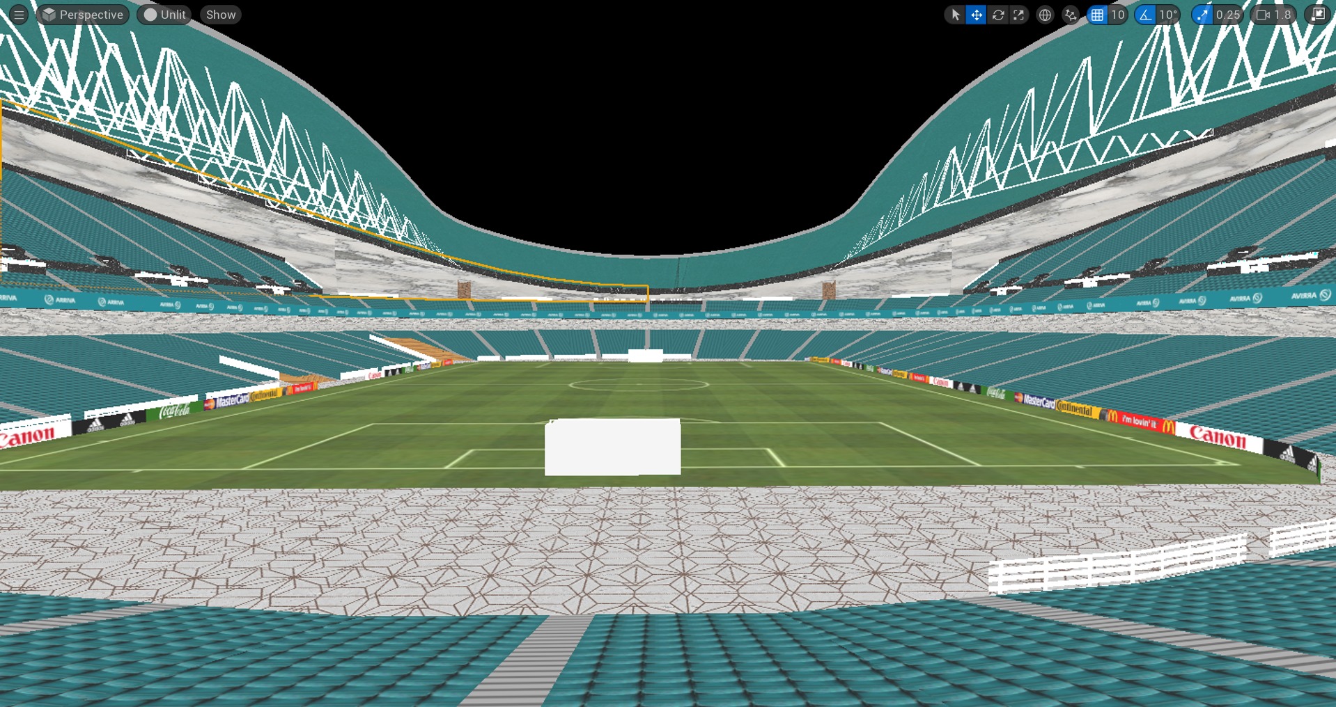 Stadium 3D model soccer football with seats design Low-poly 3D model_15