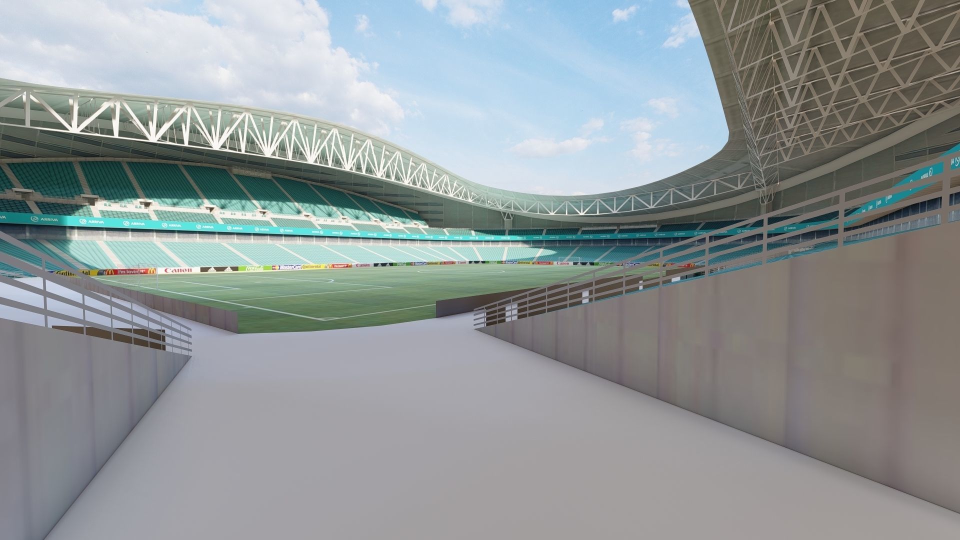 Stadium 3D model soccer football with seats design Low-poly 3D model_7