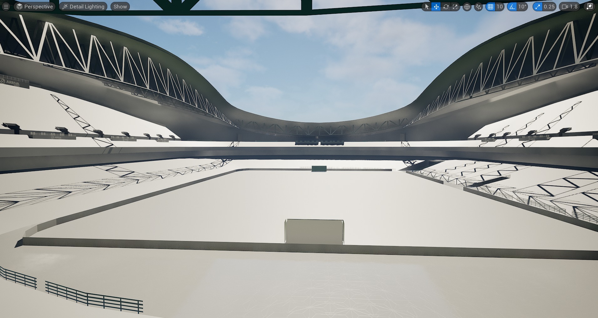 Stadium 3D model soccer football with seats design Low-poly 3D model_21