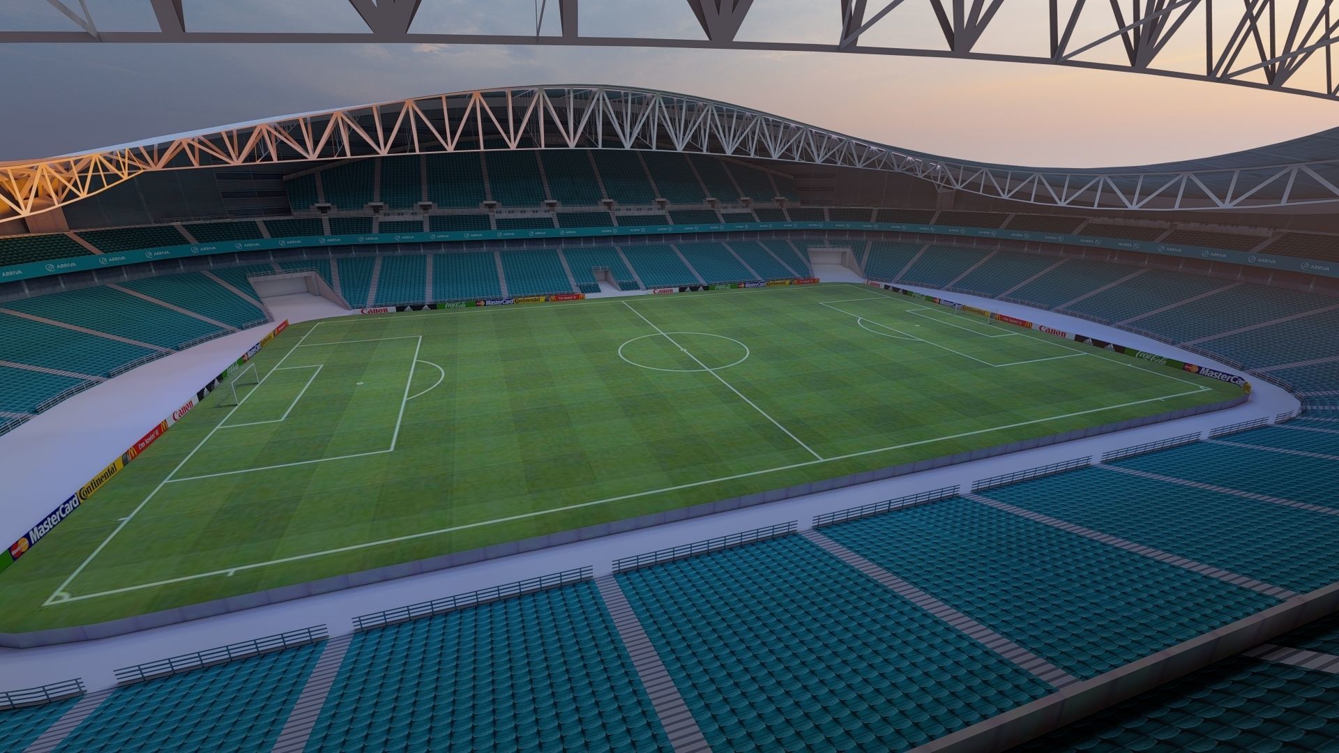 Stadium 3D model soccer football with seats design Low-poly 3D model_10