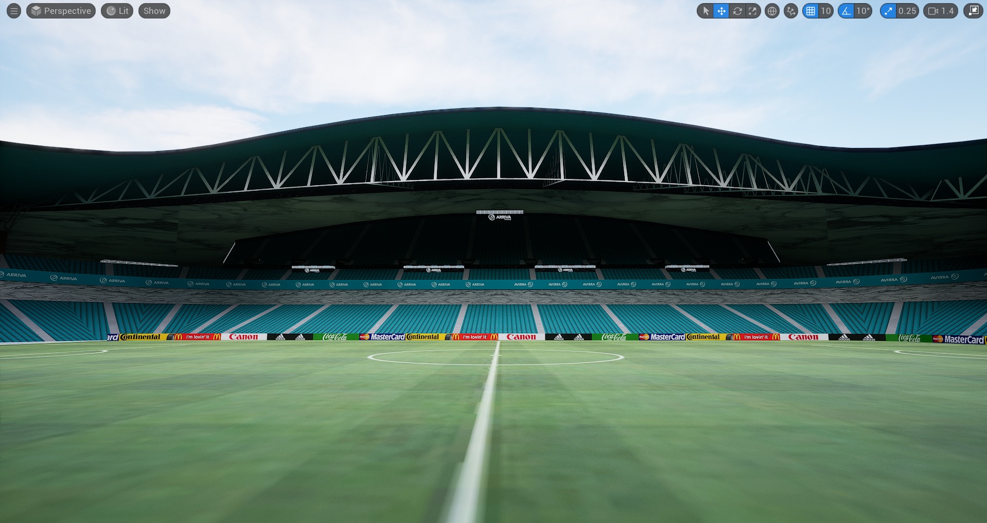 Stadium 3D model soccer football with seats design Low-poly 3D model_22