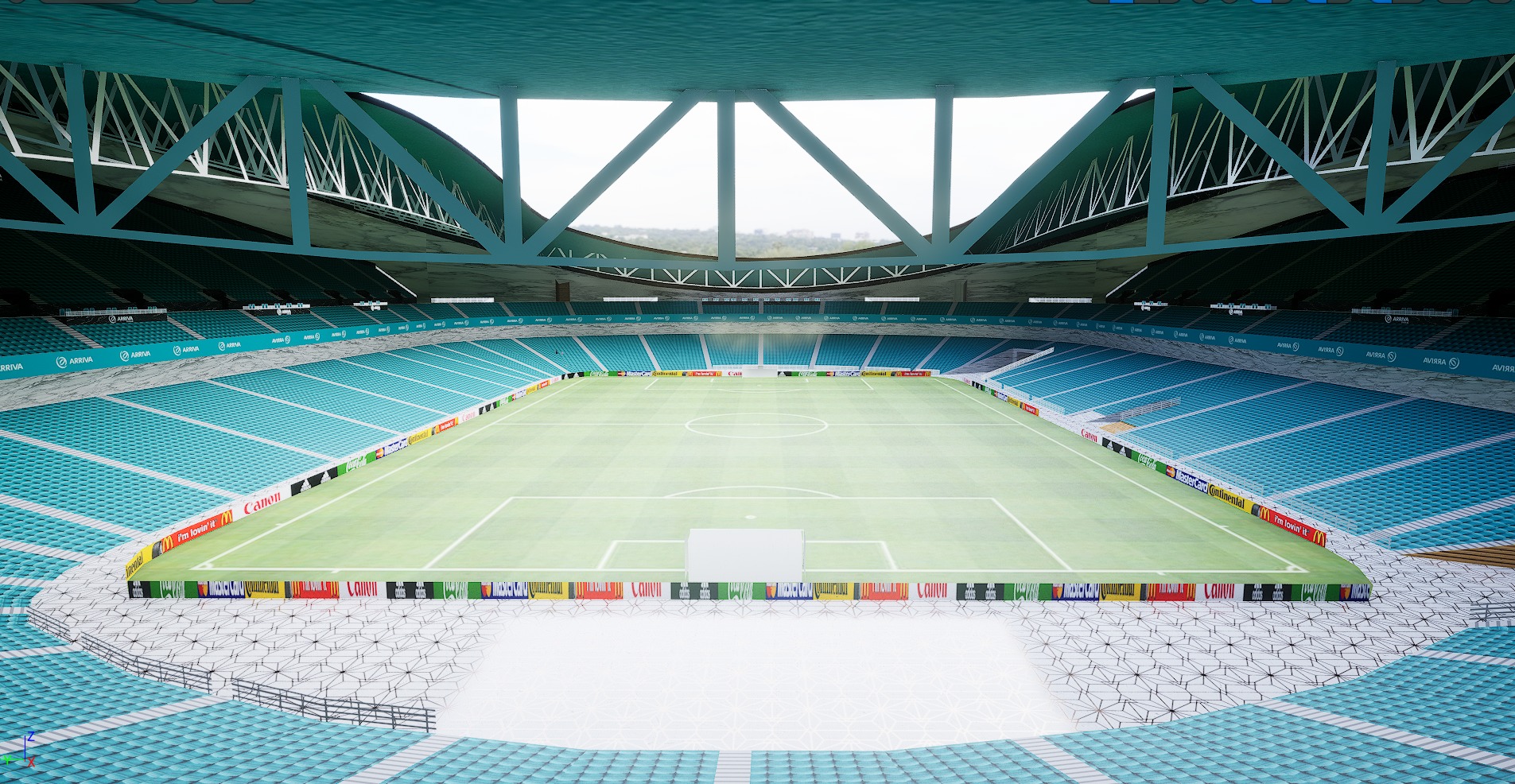 Stadium 3D model soccer football with seats design Low-poly 3D model_5