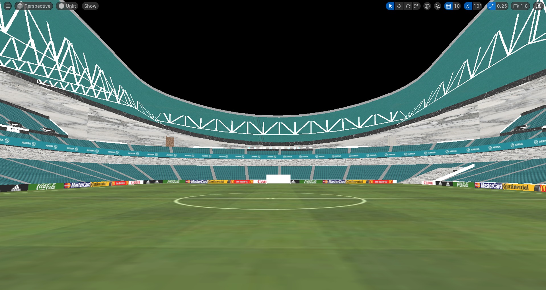 Stadium 3D model soccer football with seats design Low-poly 3D model_17