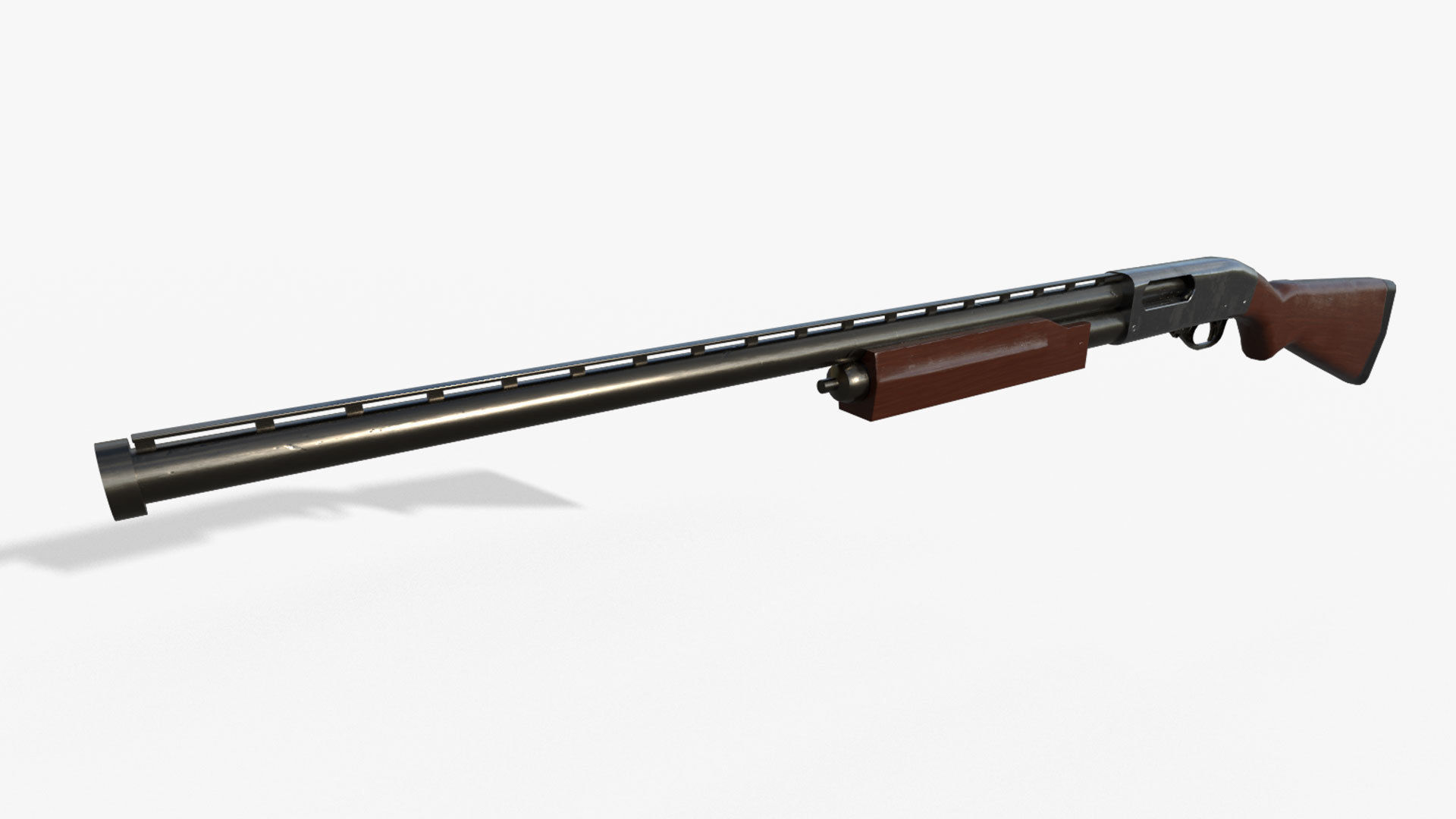 Shotgun Remington 870 Low-poly 3D model_5