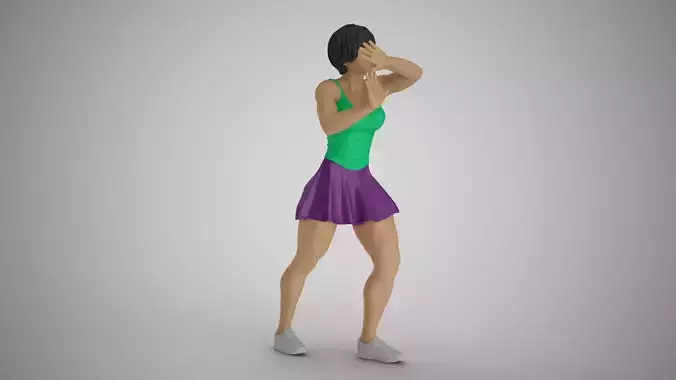 Pushing Girl 3D print model