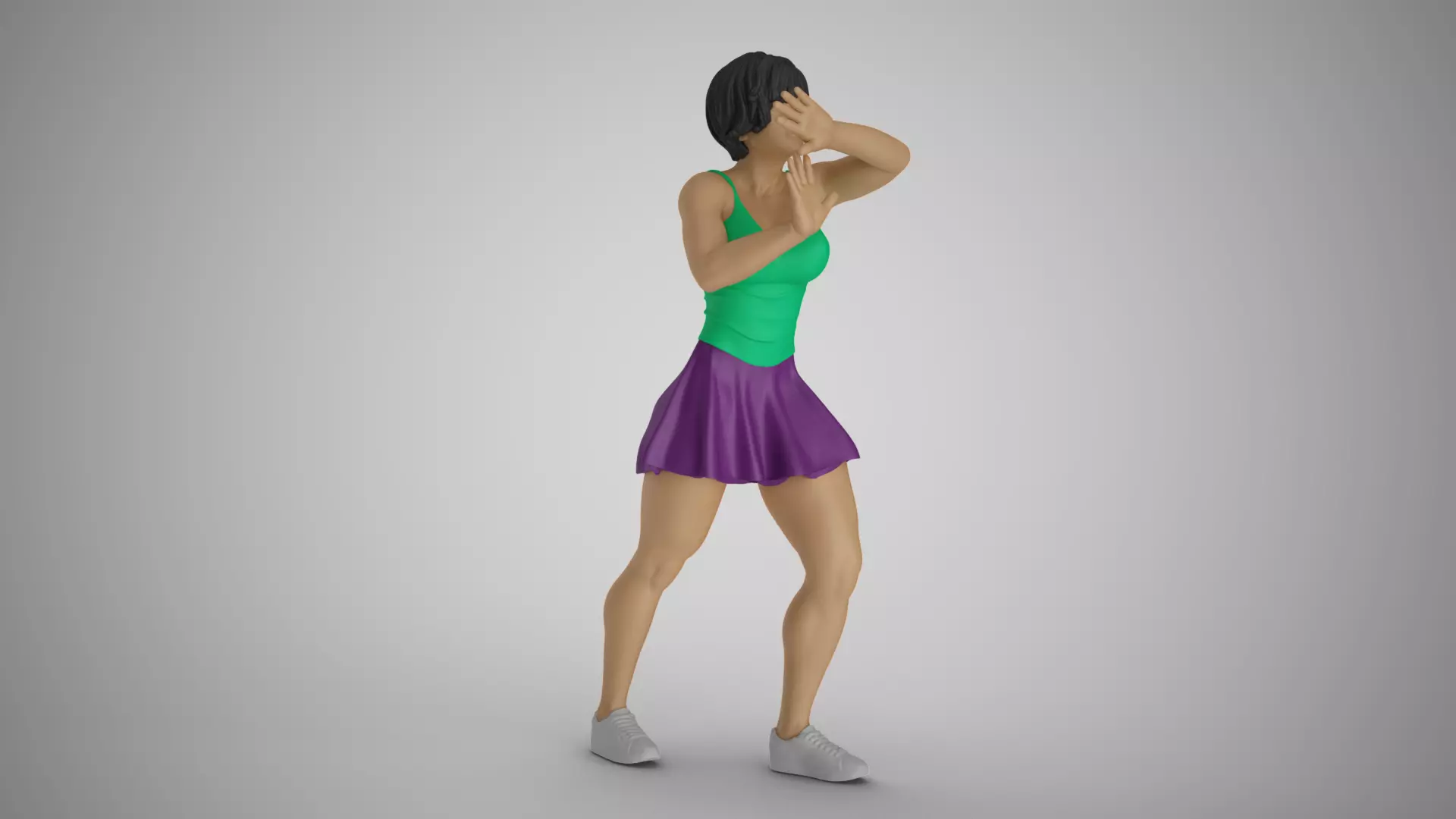 Pushing Girl 3D print model_0