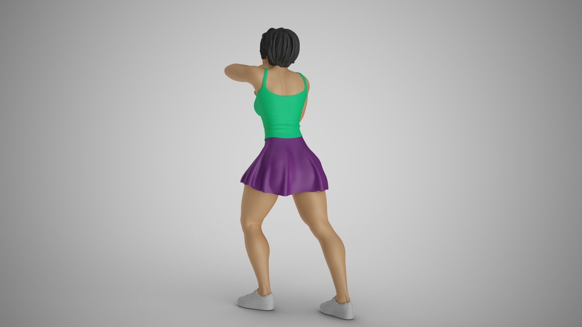 Pushing Girl 3D print model_7