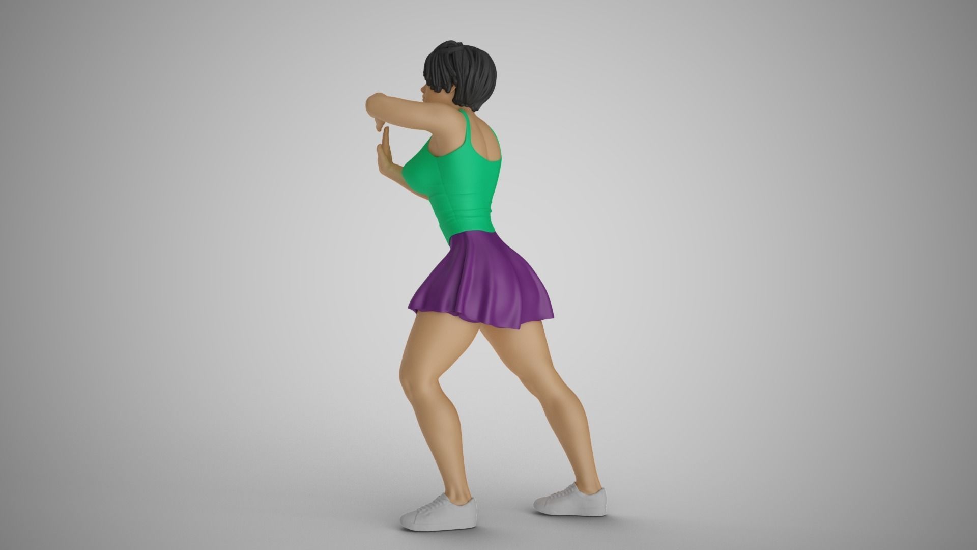 Pushing Girl 3D print model_8