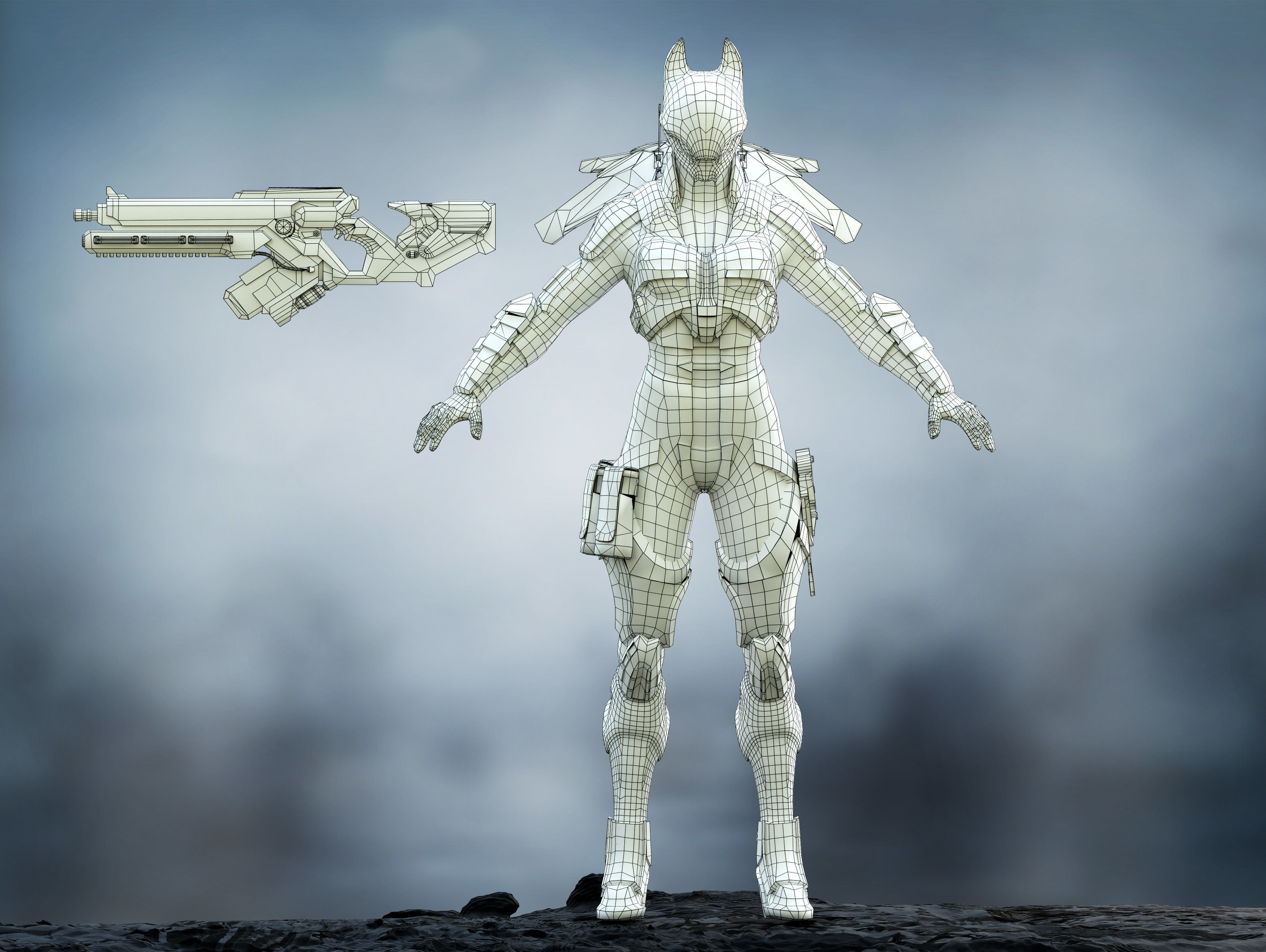 Sci Fi Navy Seal Low-poly 3D model_11