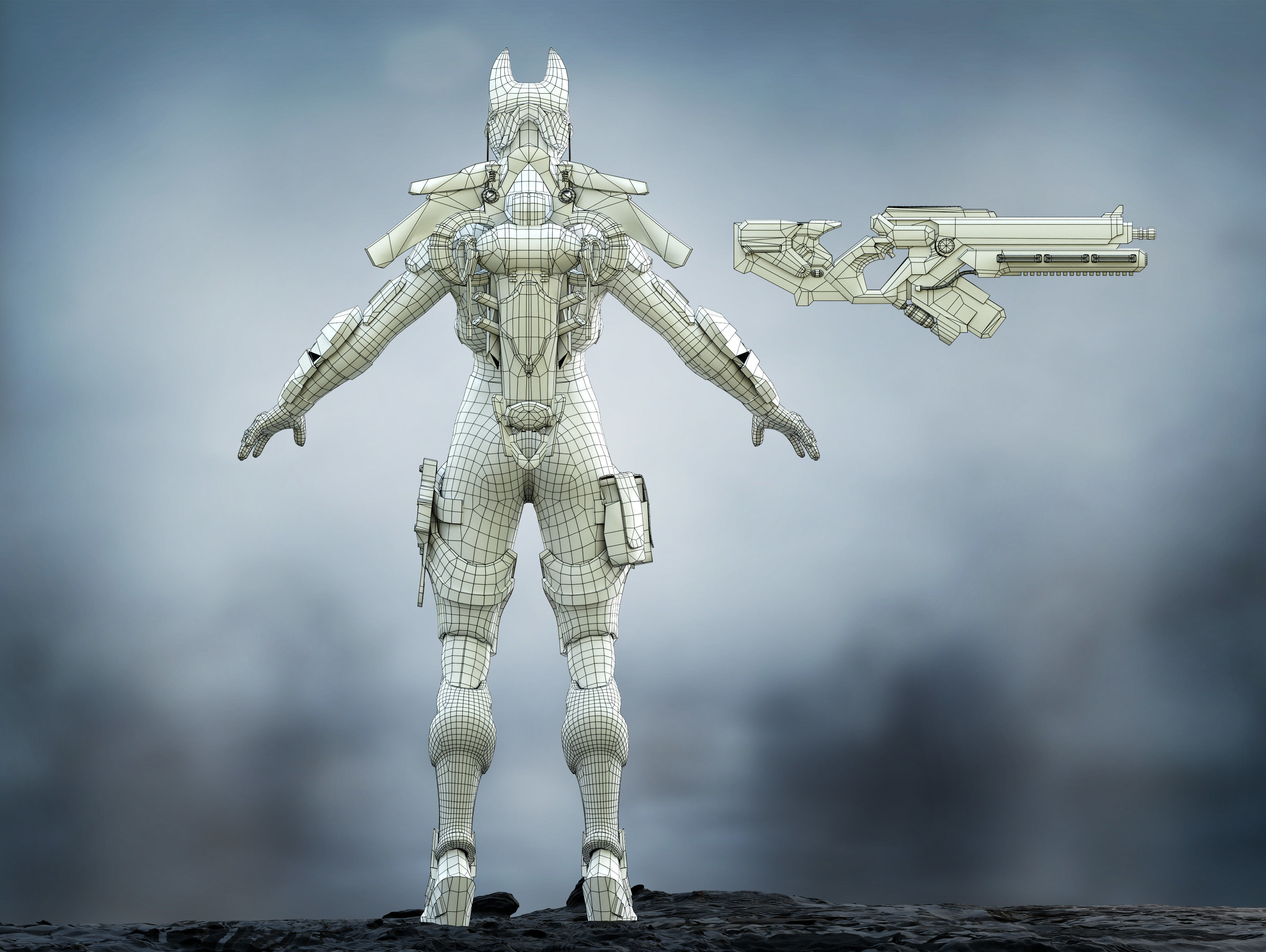 Sci Fi Navy Seal Low-poly 3D model_12