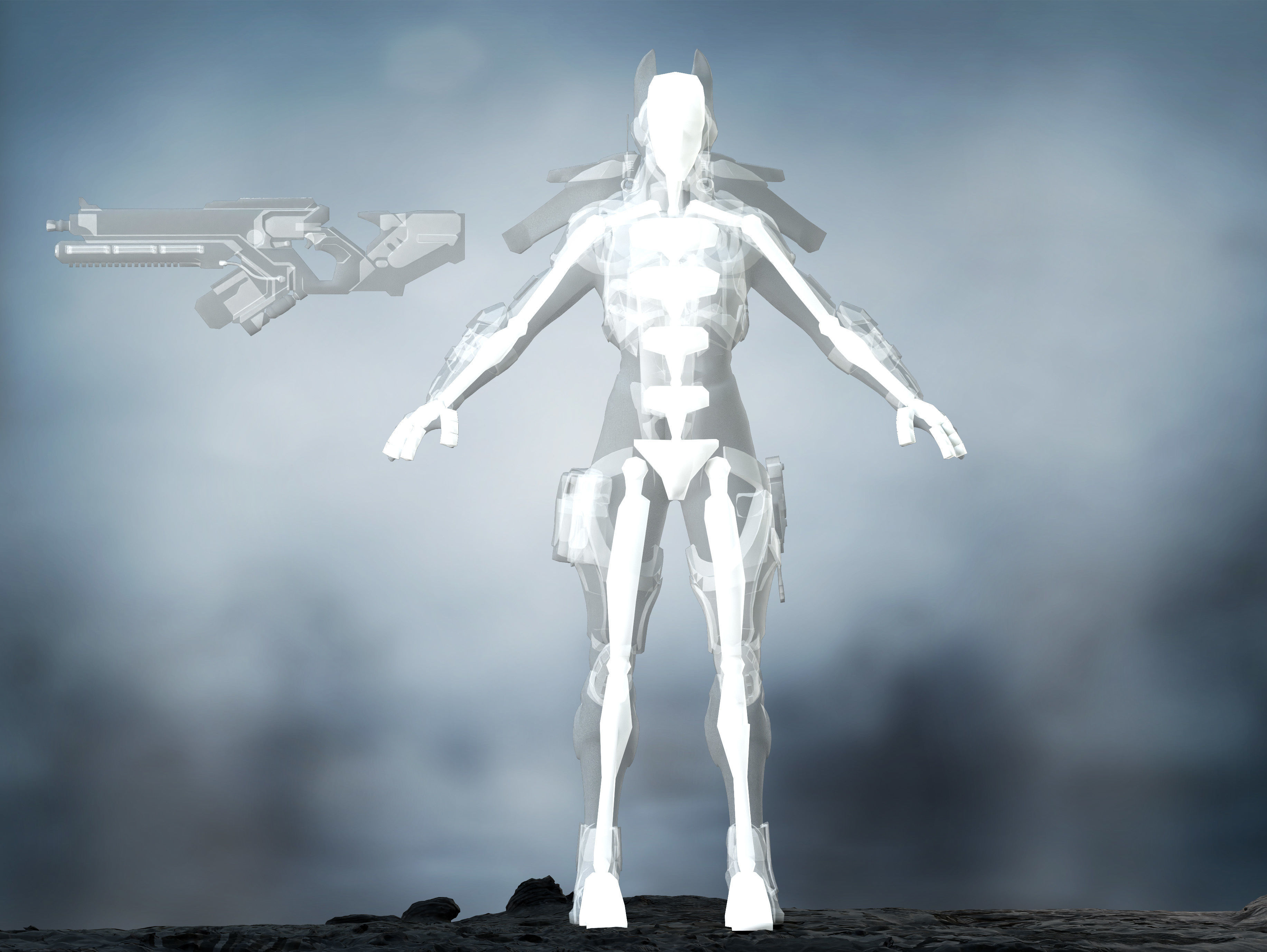 Sci Fi Navy Seal Low-poly 3D model_10