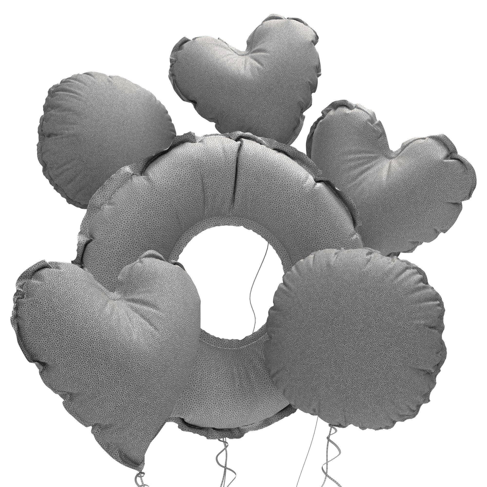 Love Balloons Valentines Day Set 3D model_3