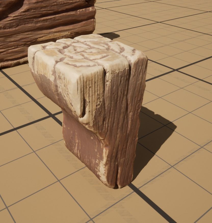 Wooden beams planks floor and balcony pack Low-poly 3D model_8