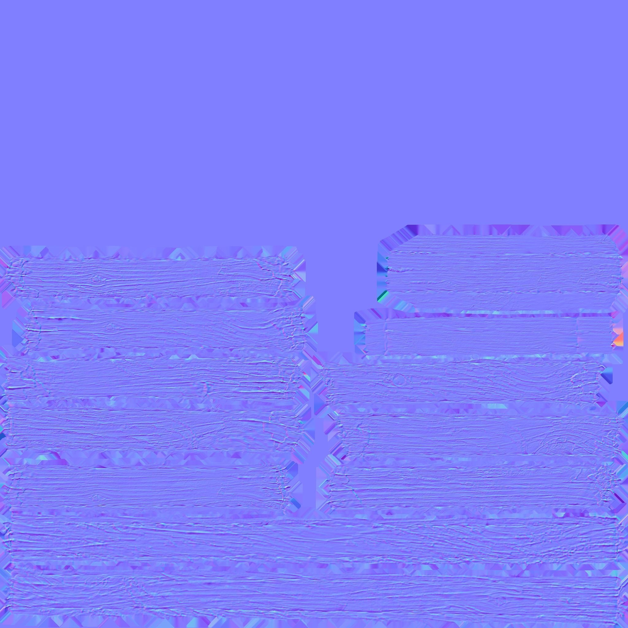 Wooden beams planks floor and balcony pack Low-poly 3D model_15