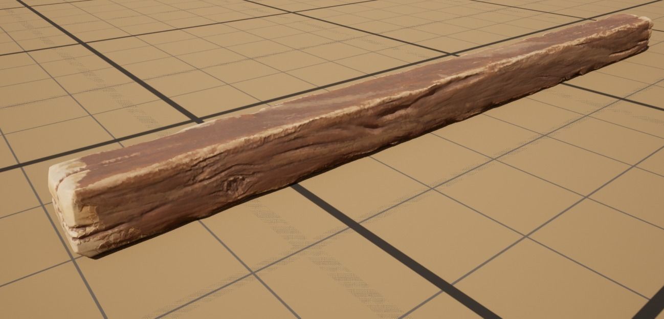 Wooden beams planks floor and balcony pack Low-poly 3D model_9