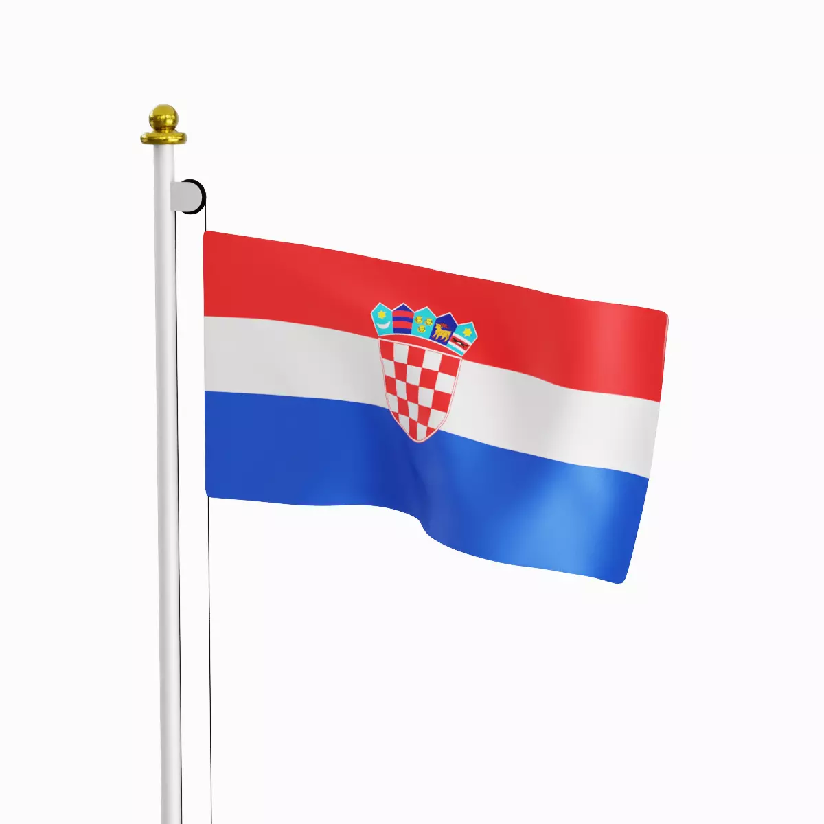 Flag of the Croatia Low-poly 3D model