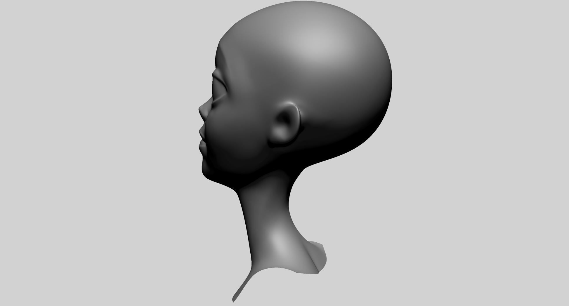 Cartoon Head Basemesh 3D model_9