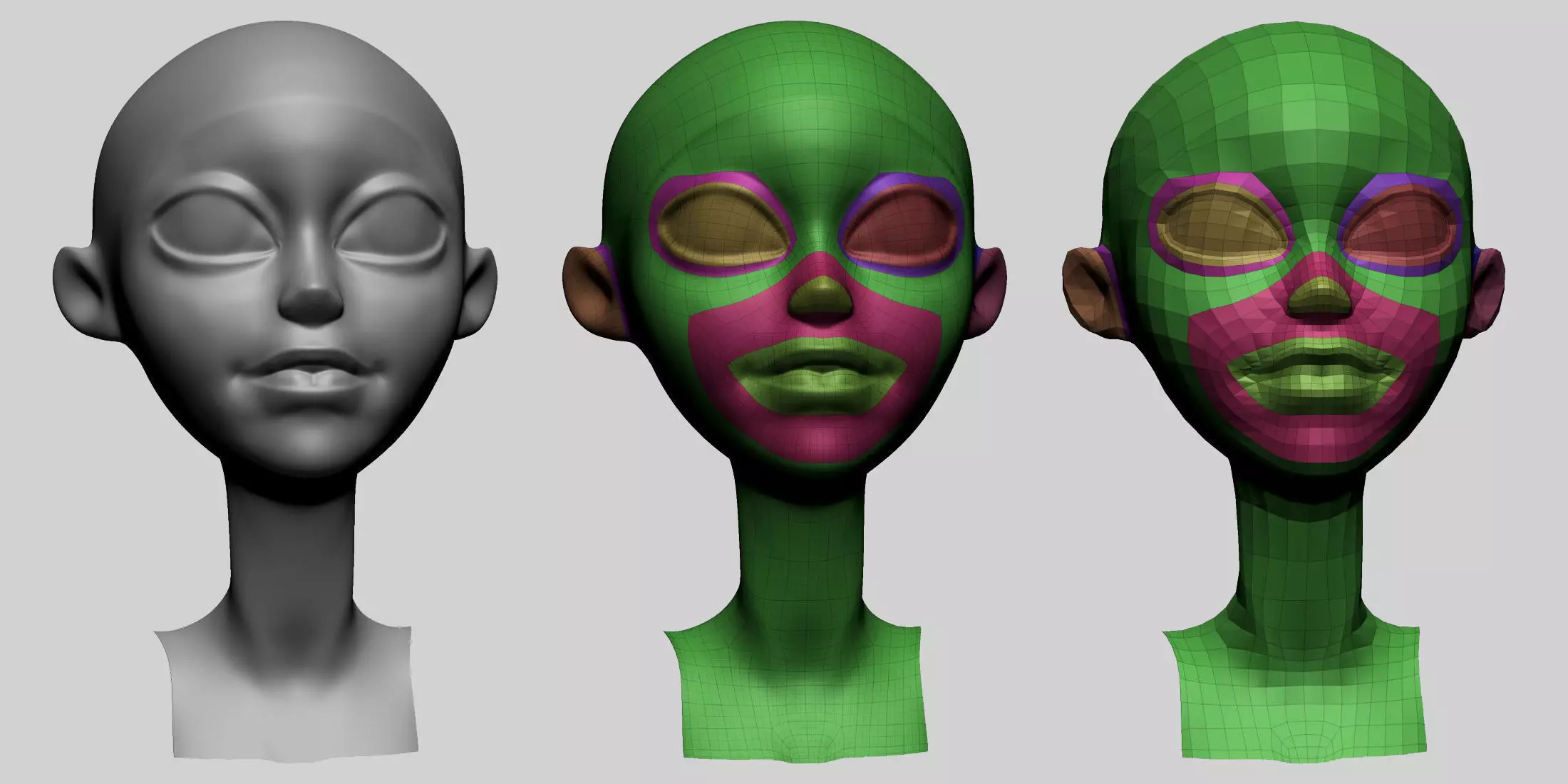 Cartoon Head Basemesh 3D model_0