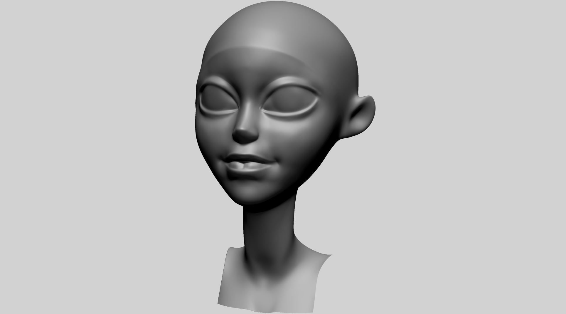 Cartoon Head Basemesh 3D model_10