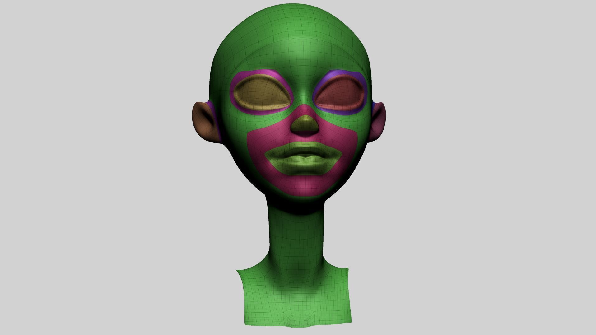 Cartoon Head Basemesh 3D model_2