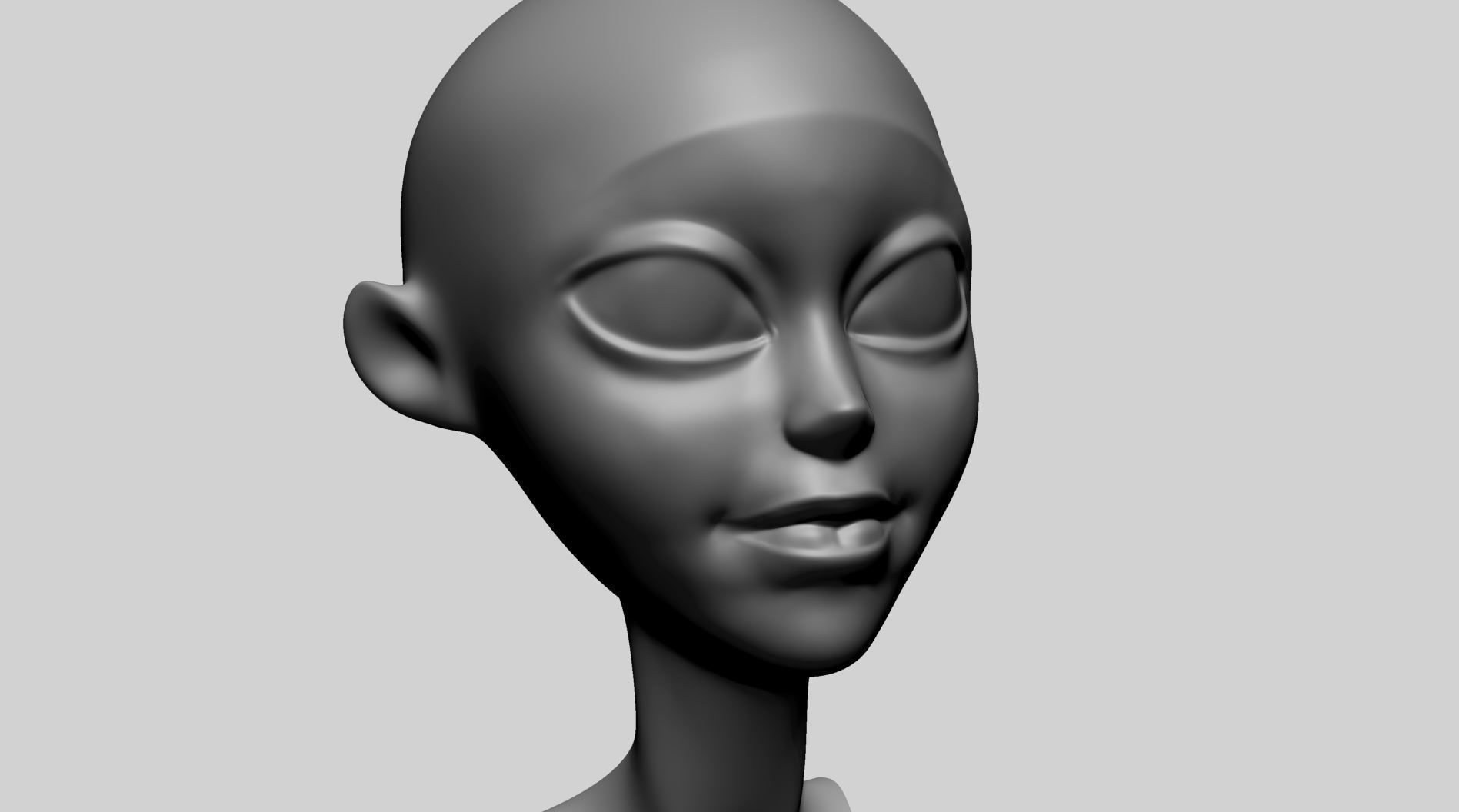 Cartoon Head Basemesh 3D model_12