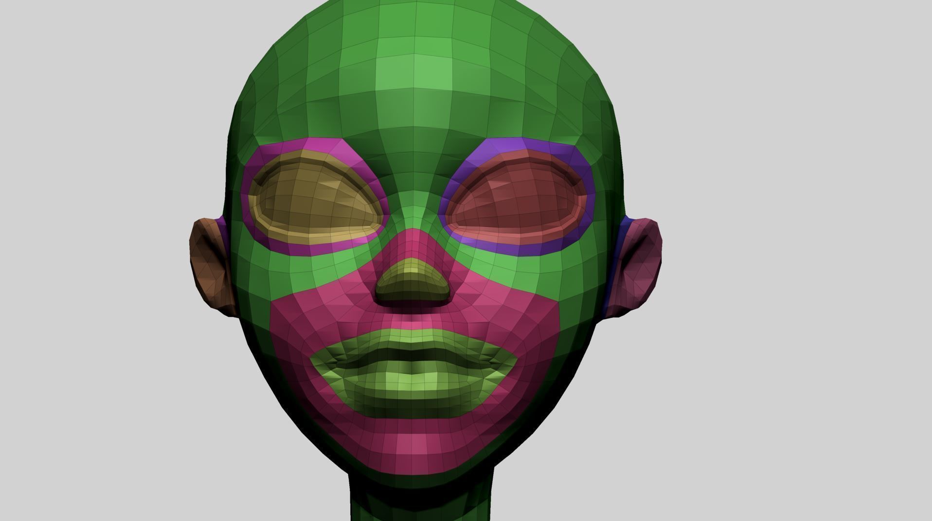 Cartoon Head Basemesh 3D model_14