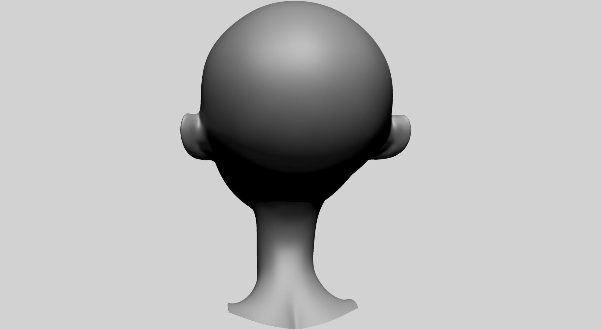 Cartoon Head Basemesh 3D model_8
