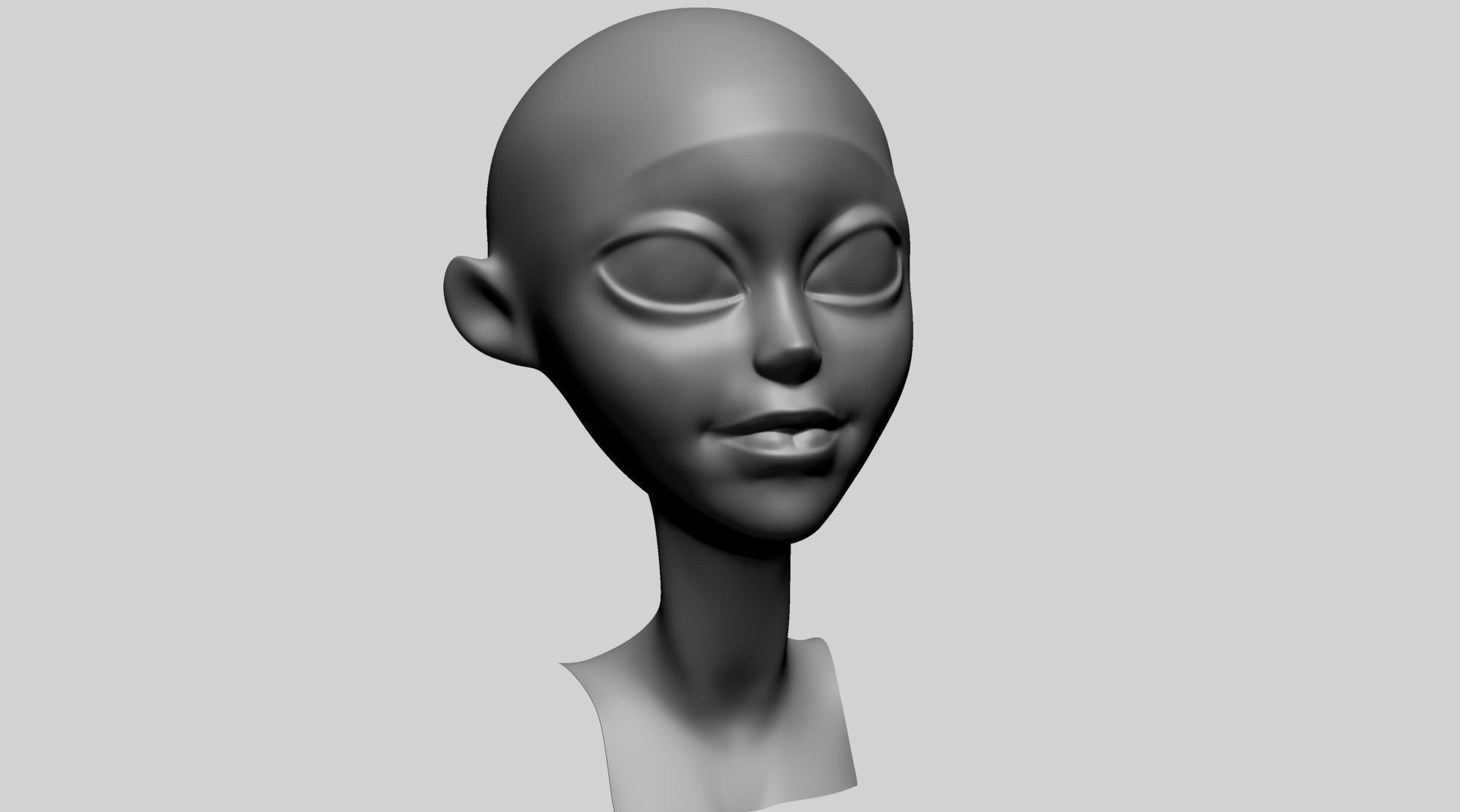 Cartoon Head Basemesh 3D model_4