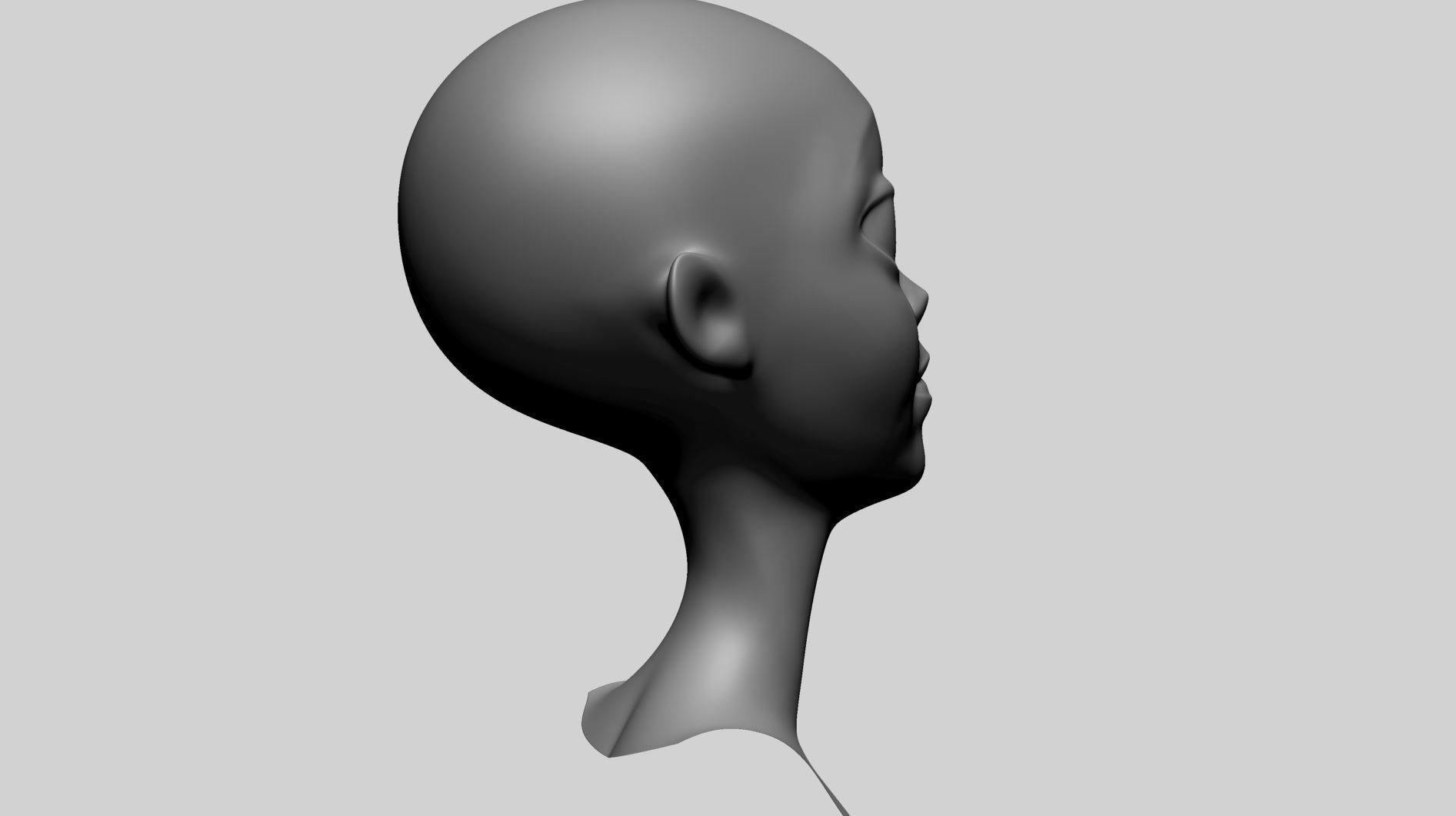 Cartoon Head Basemesh 3D model_6