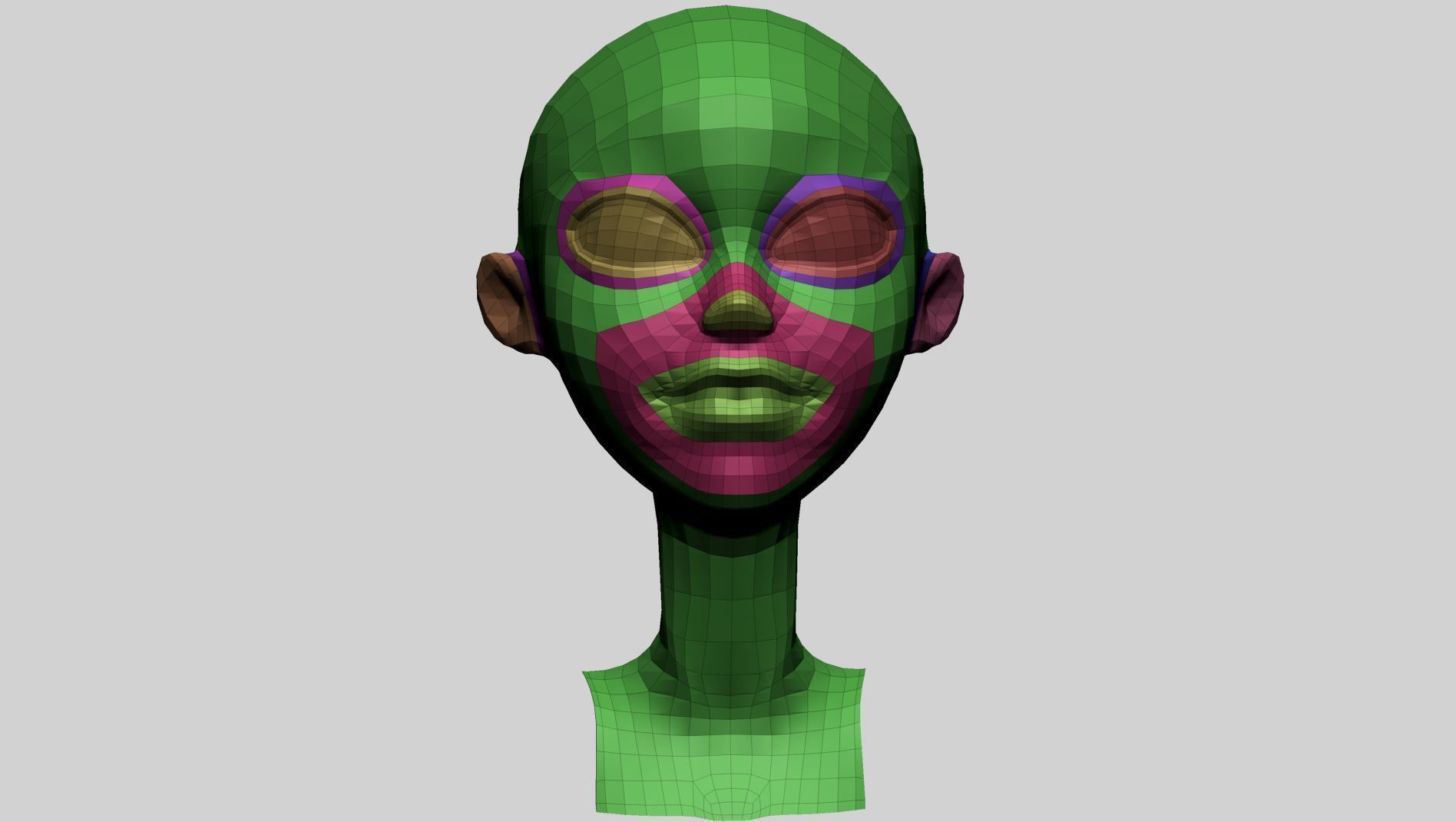 Cartoon Head Basemesh 3D model_15