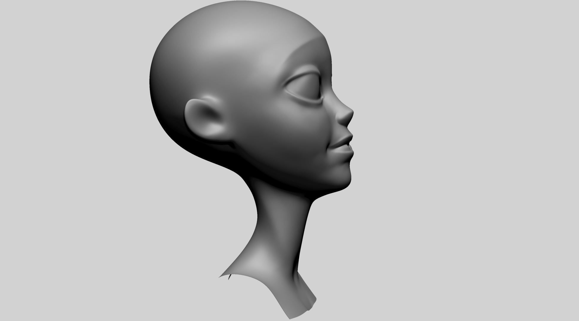 Cartoon Head Basemesh 3D model_5