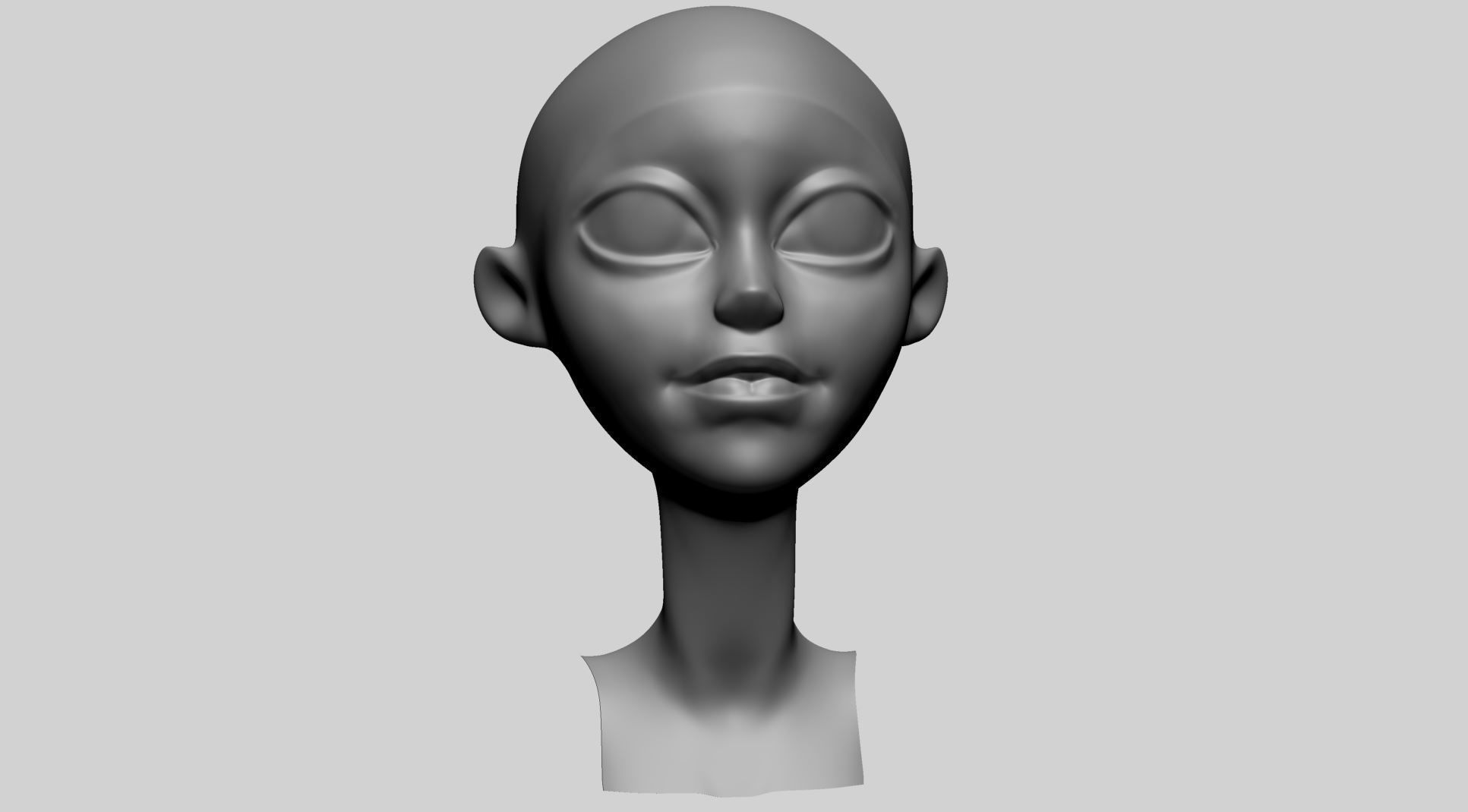 Cartoon Head Basemesh 3D model_1