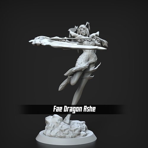 STL Fae Dragon Ashe League of legends 3d print model 3D print model