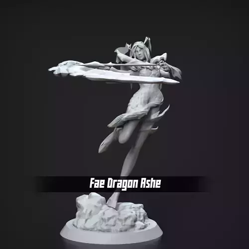 STL Fae Dragon Ashe League of legends 3d print model