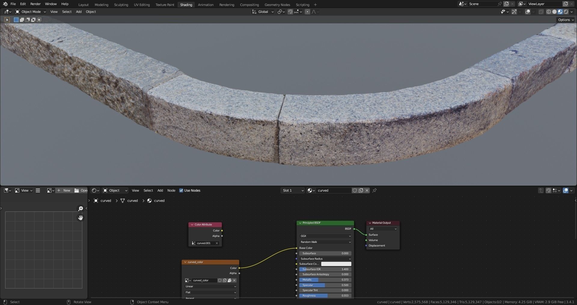 Street granite border raw scan 3D model_19
