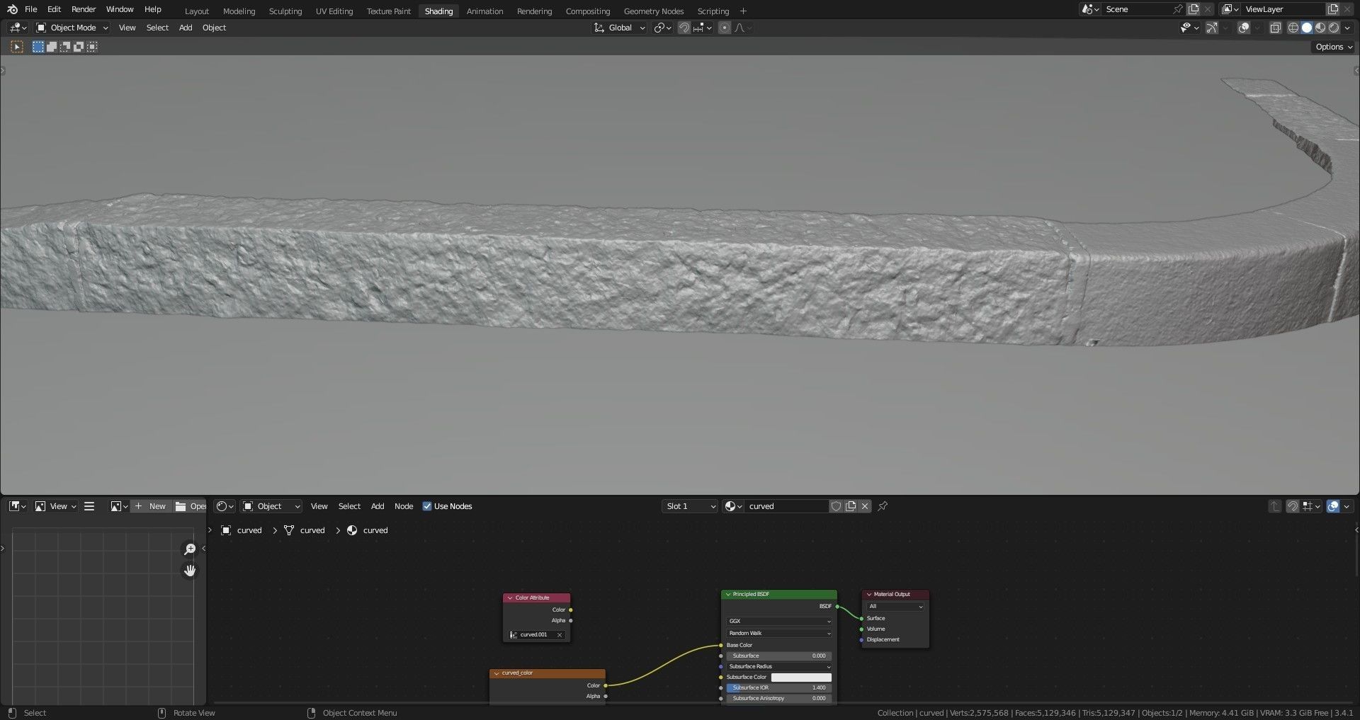 Street granite border raw scan 3D model_23