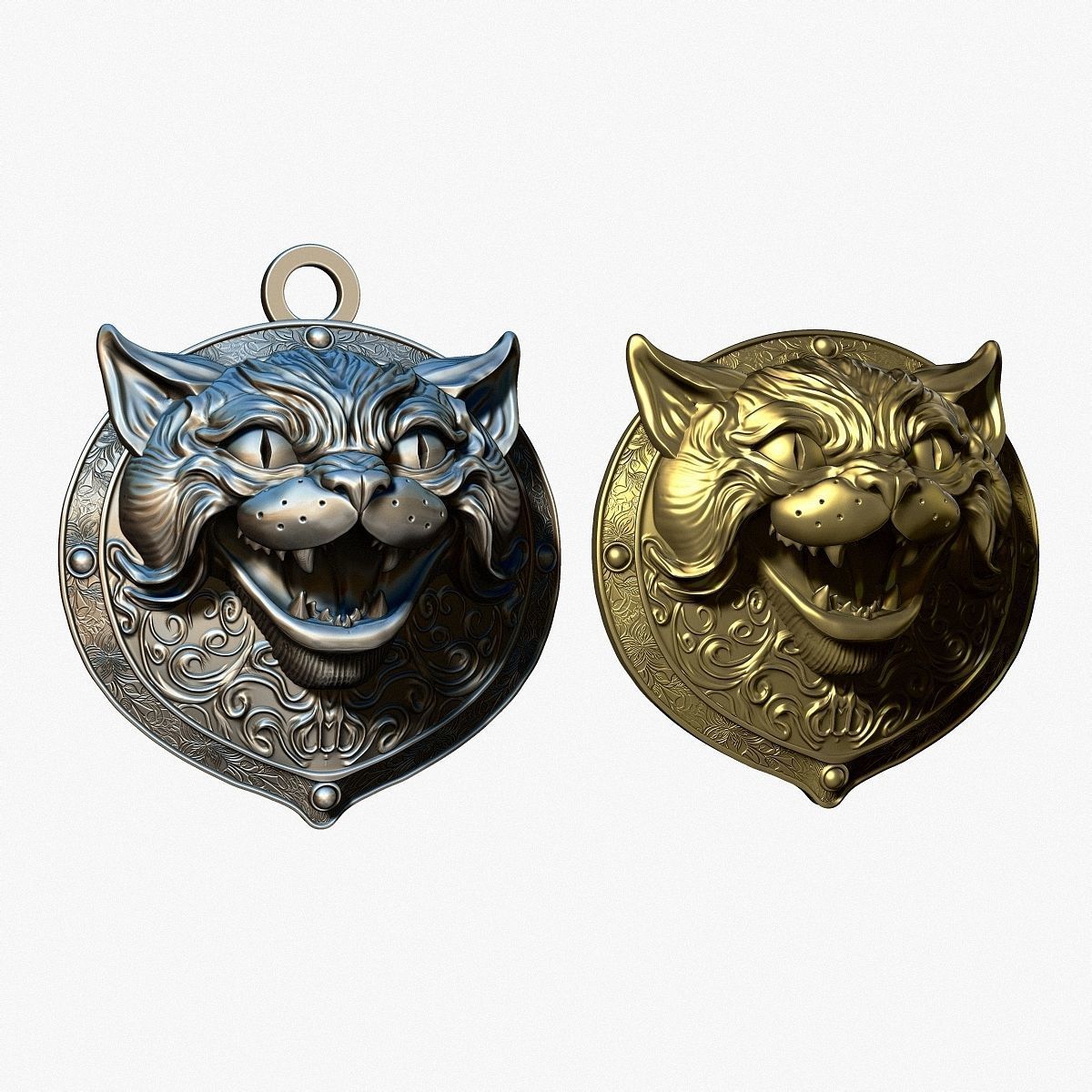 CAT MEDALLION 3D print model_20