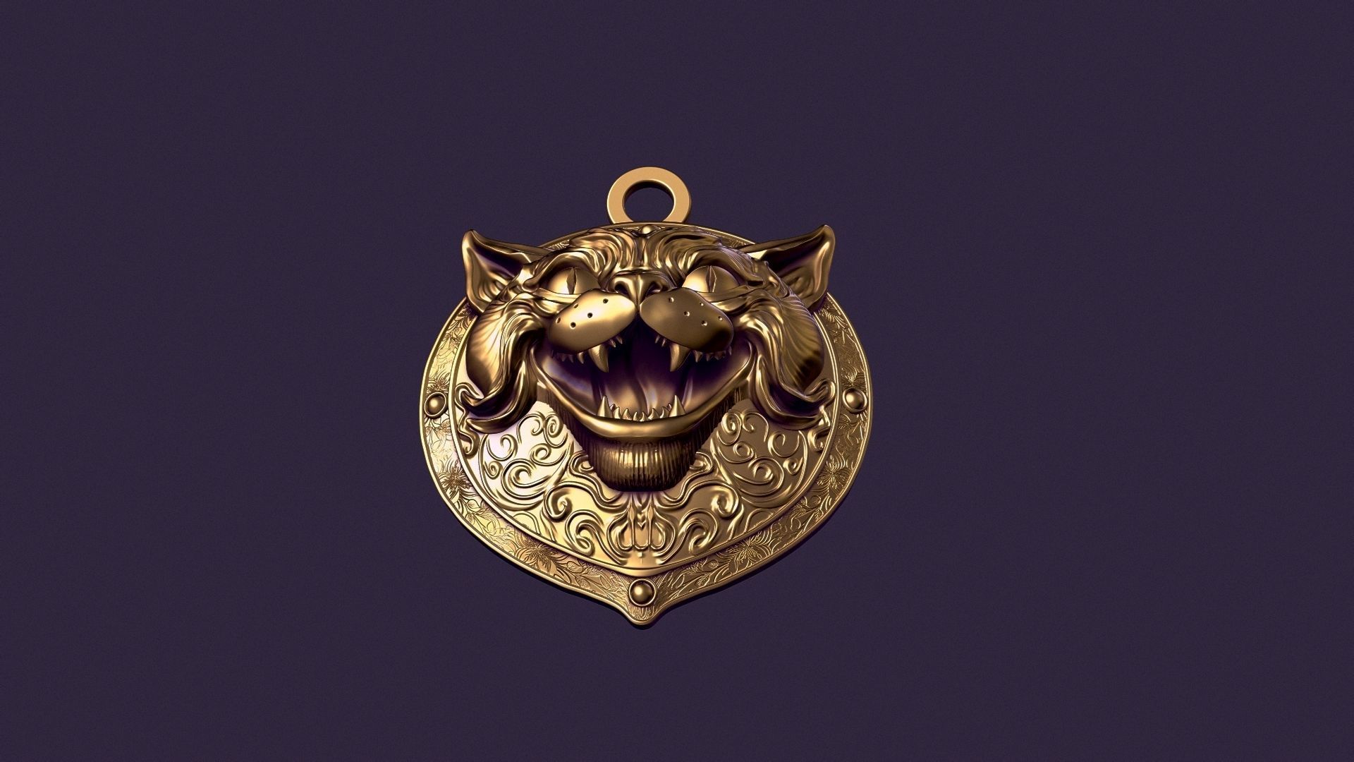 CAT MEDALLION 3D print model_15