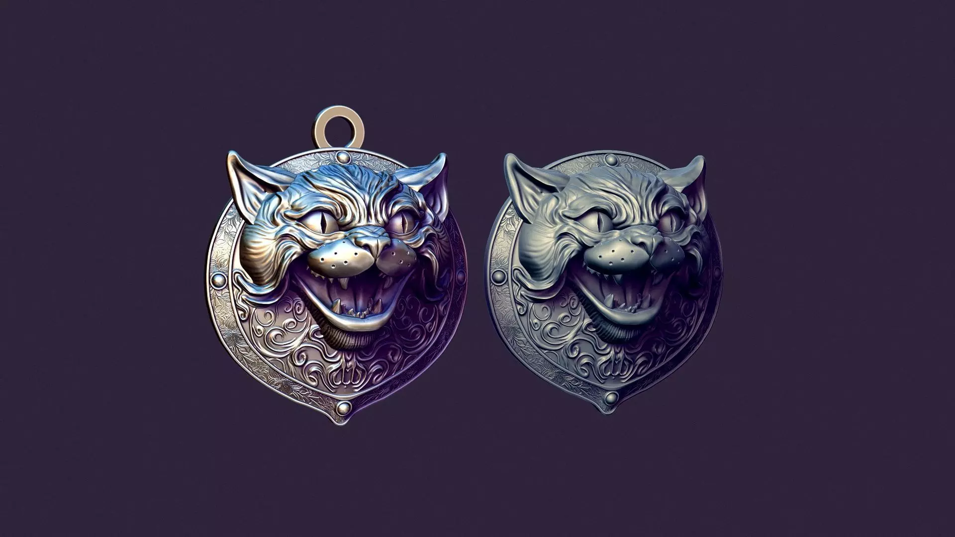 CAT MEDALLION 3D print model_0
