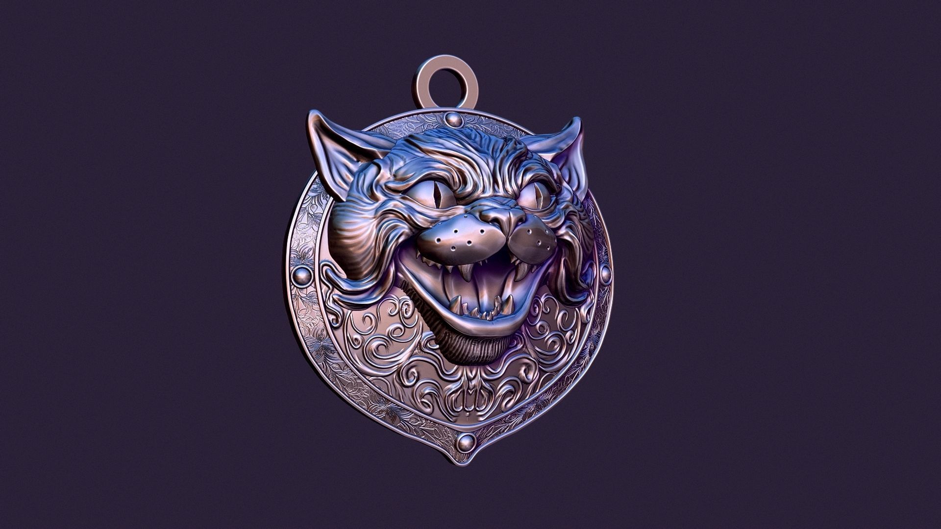 CAT MEDALLION 3D print model_16