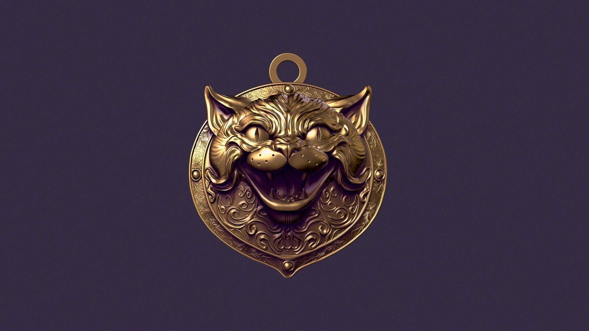 CAT MEDALLION 3D print model_14